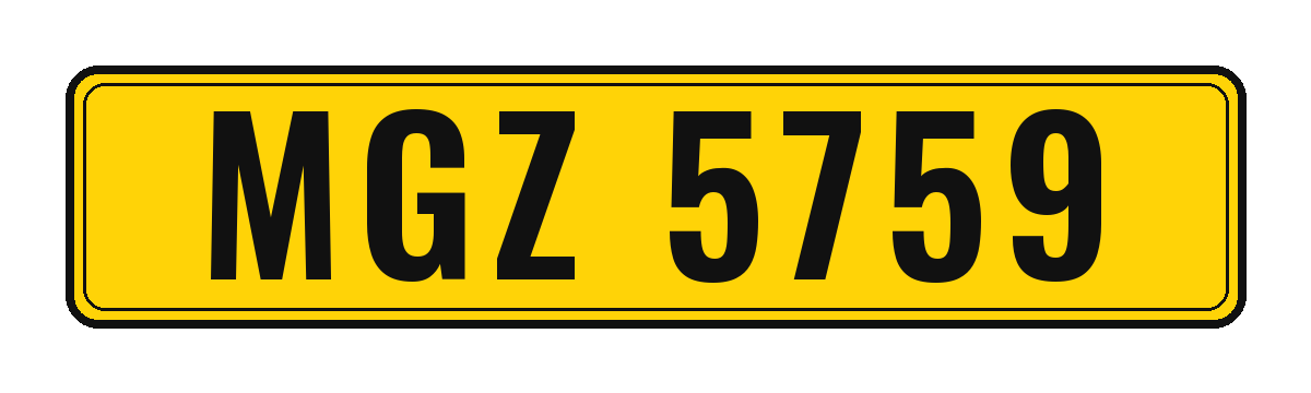 Number plate MGZ 5759