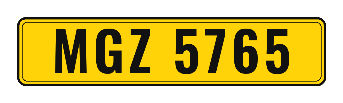Number plate MGZ 5765