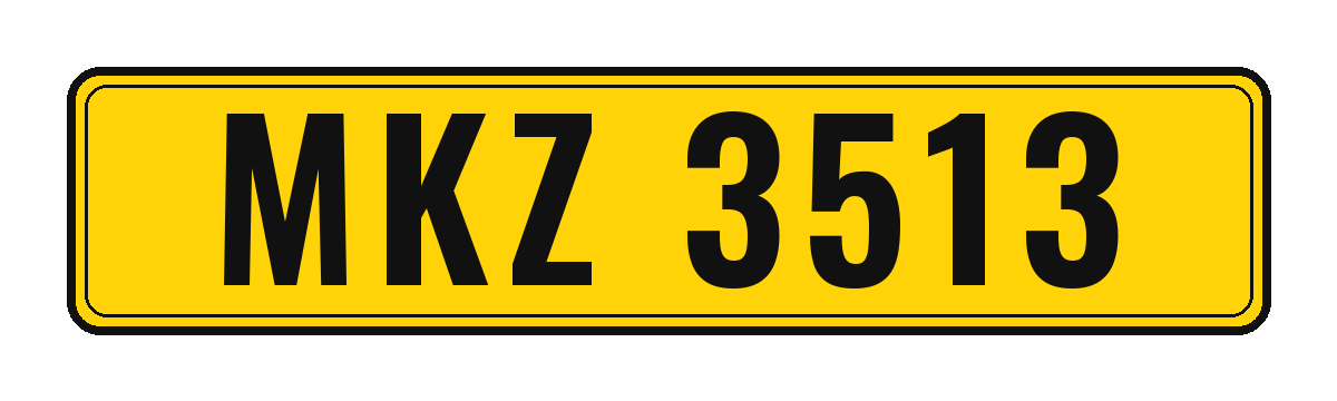 Number plate MKZ 3513