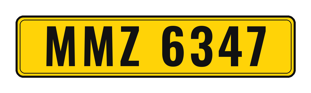 Number plate MMZ 6347