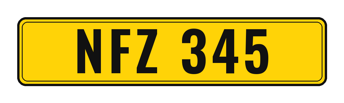 Number plate NFZ 345
