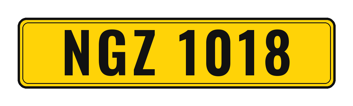 Number plate NGZ 1018