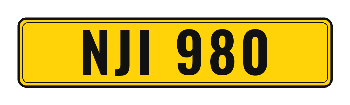 Number plate NJI 980