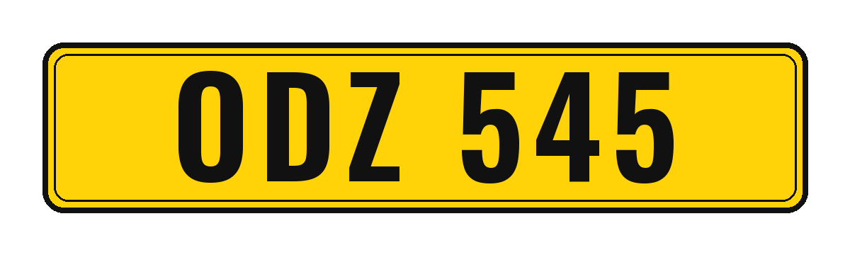 Number plate ODZ 545