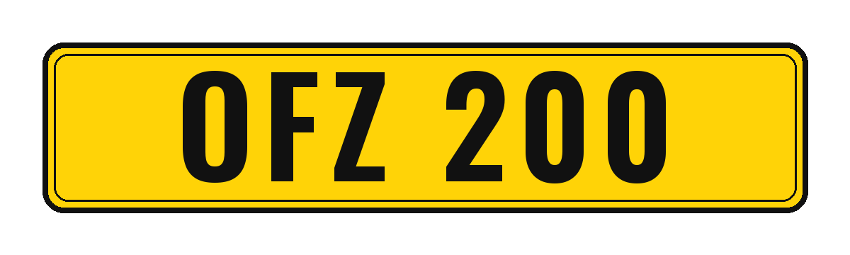 Number plate OFZ 200