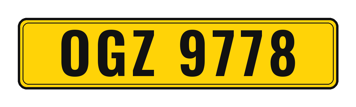 Number plate OGZ 9778