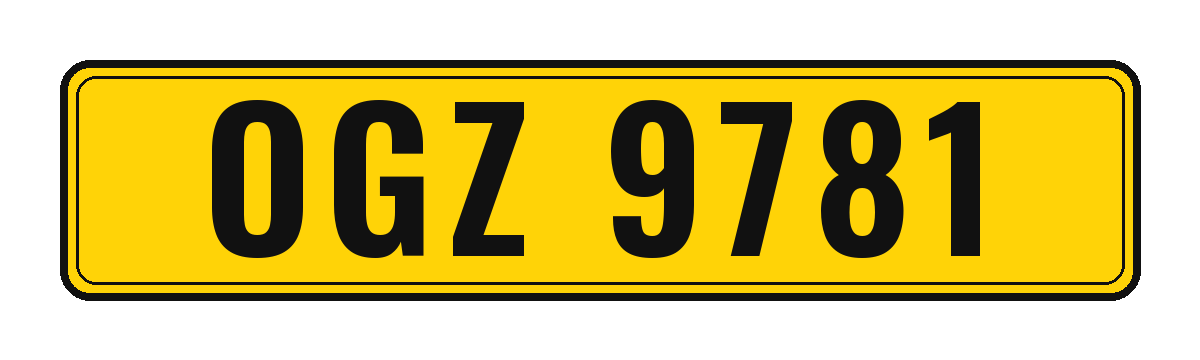 Number plate OGZ 9781