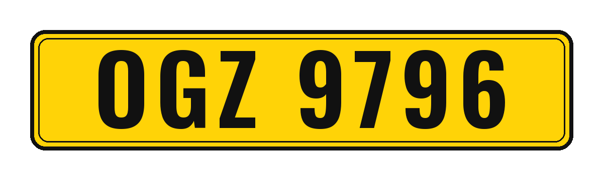 Number plate OGZ 9796