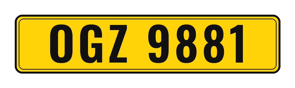 Number plate OGZ 9881