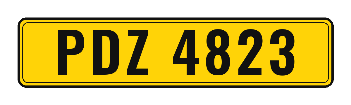 Number plate PDZ 4823
