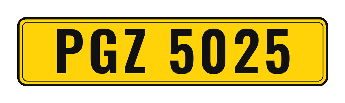 Number plate PGZ 5025