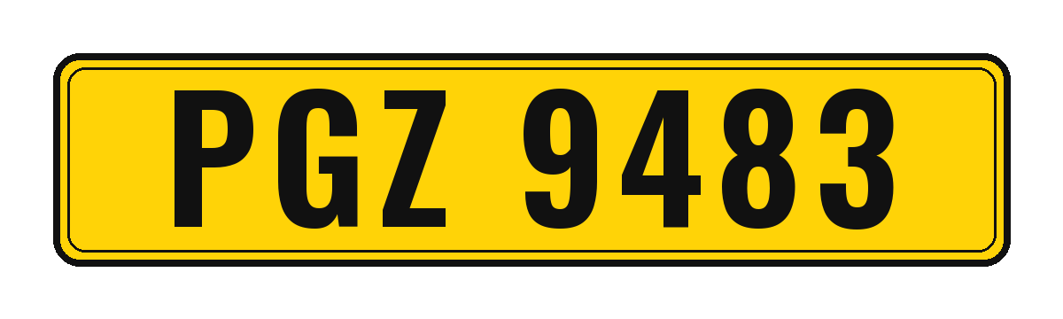 Number plate PGZ 9483