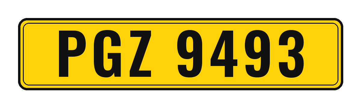 Number plate PGZ 9493