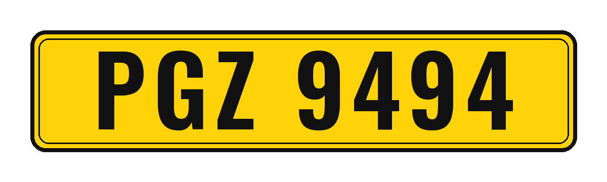 Number plate PGZ 9494
