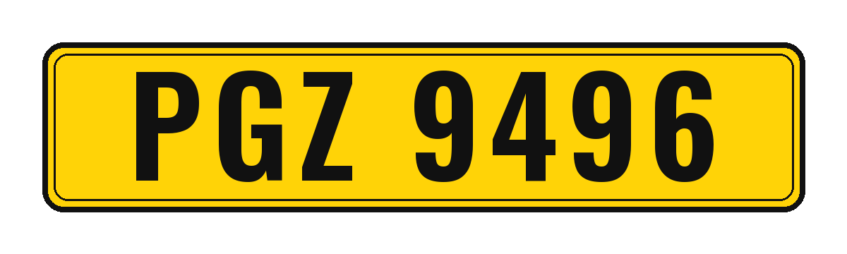 Number plate PGZ 9496