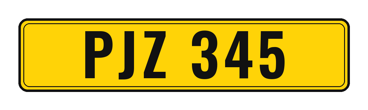 Number plate PJZ 345