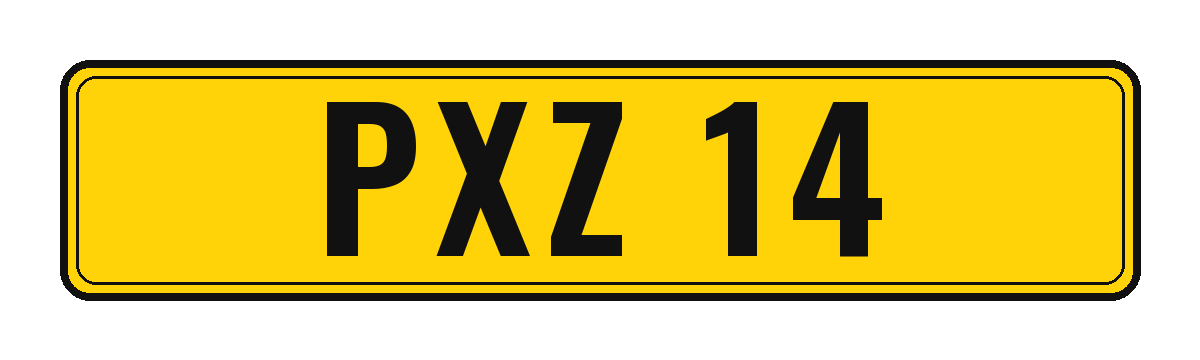 Number plate PXZ 14