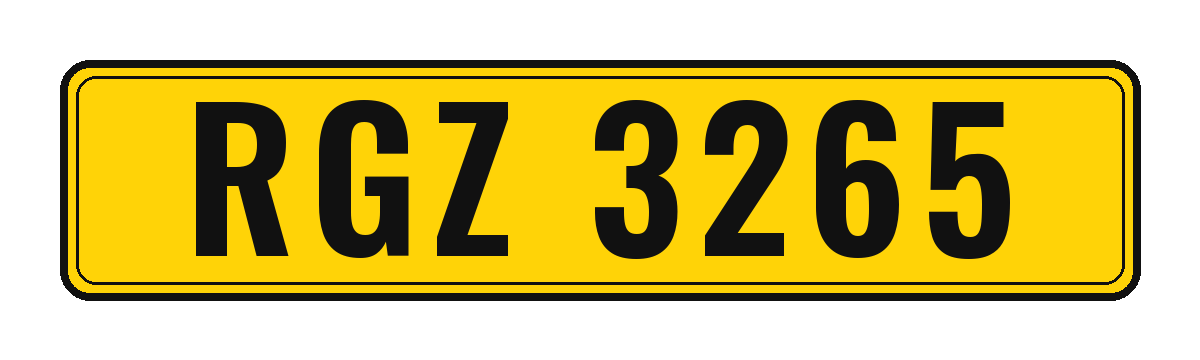 Number plate RGZ 3265