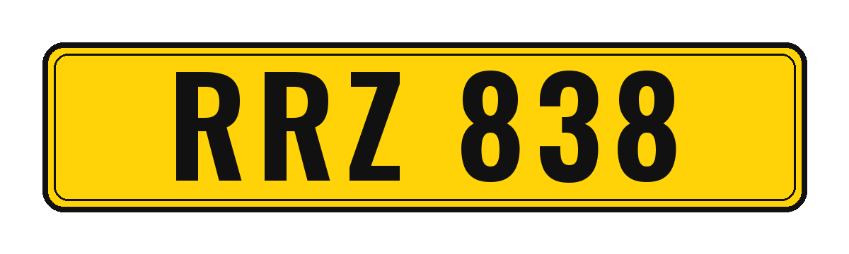 Number plate RRZ 838