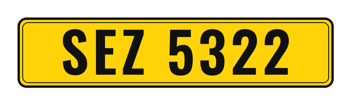 Number plate SEZ 5322