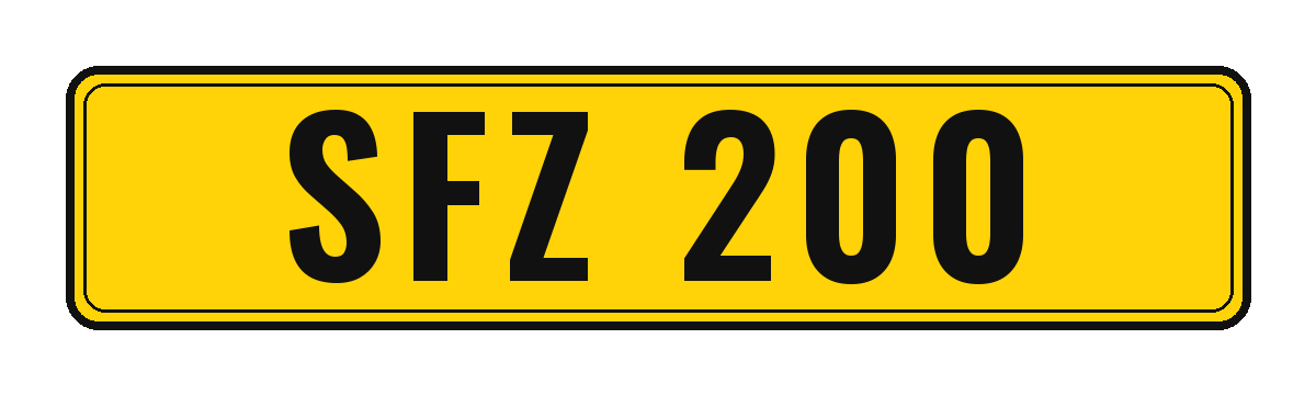Number plate SFZ 200