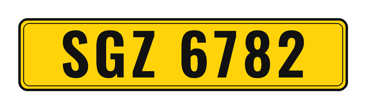 Number plate SGZ 6782
