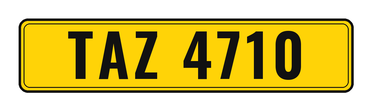 Number plate TAZ 4710
