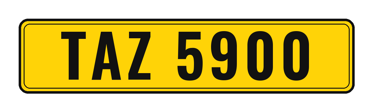 Number plate TAZ 5900