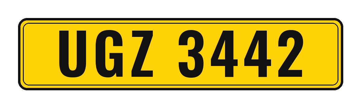Number plate UGZ 3442
