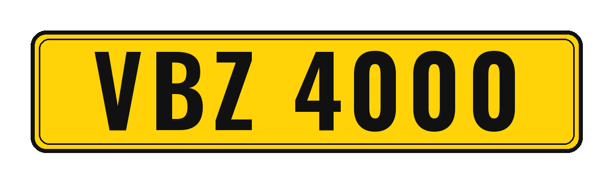 Number plate VBZ 4000
