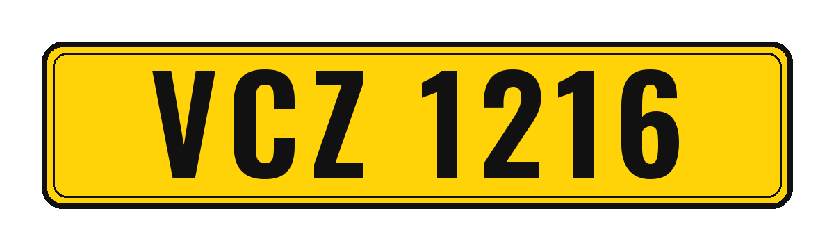 Number plate VCZ 1216