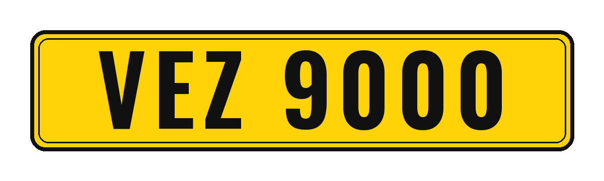 Number plate VEZ 9000