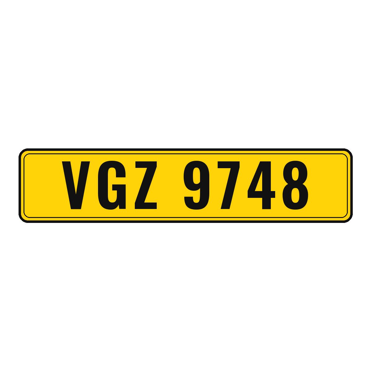 Number plate VGZ 9748