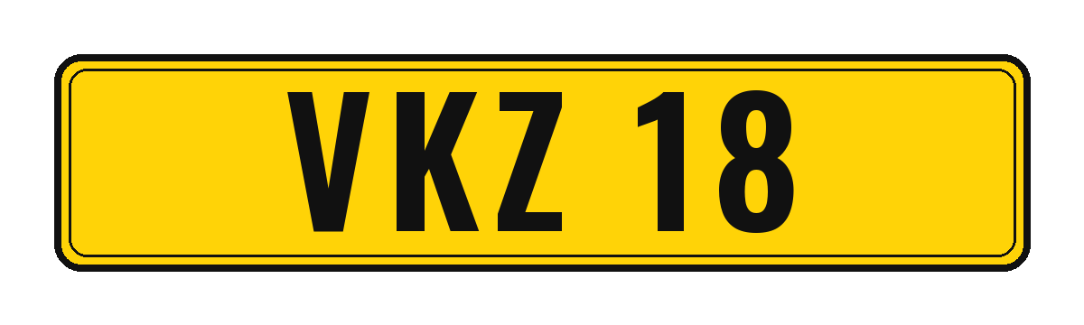 Number plate VKZ 18