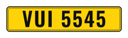 Number plate VUI 5545