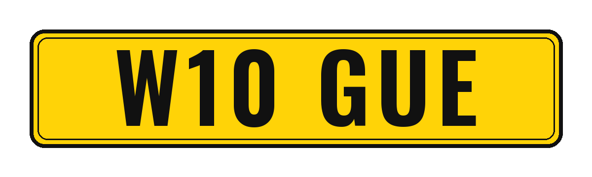Number plate W10 GUE