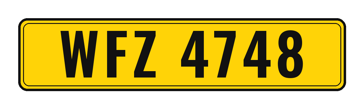Number plate WFZ 4748