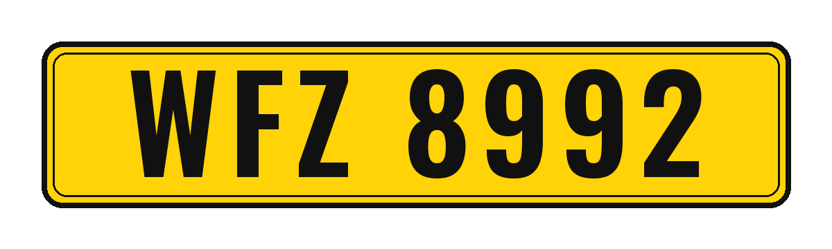 Number plate WFZ 8992