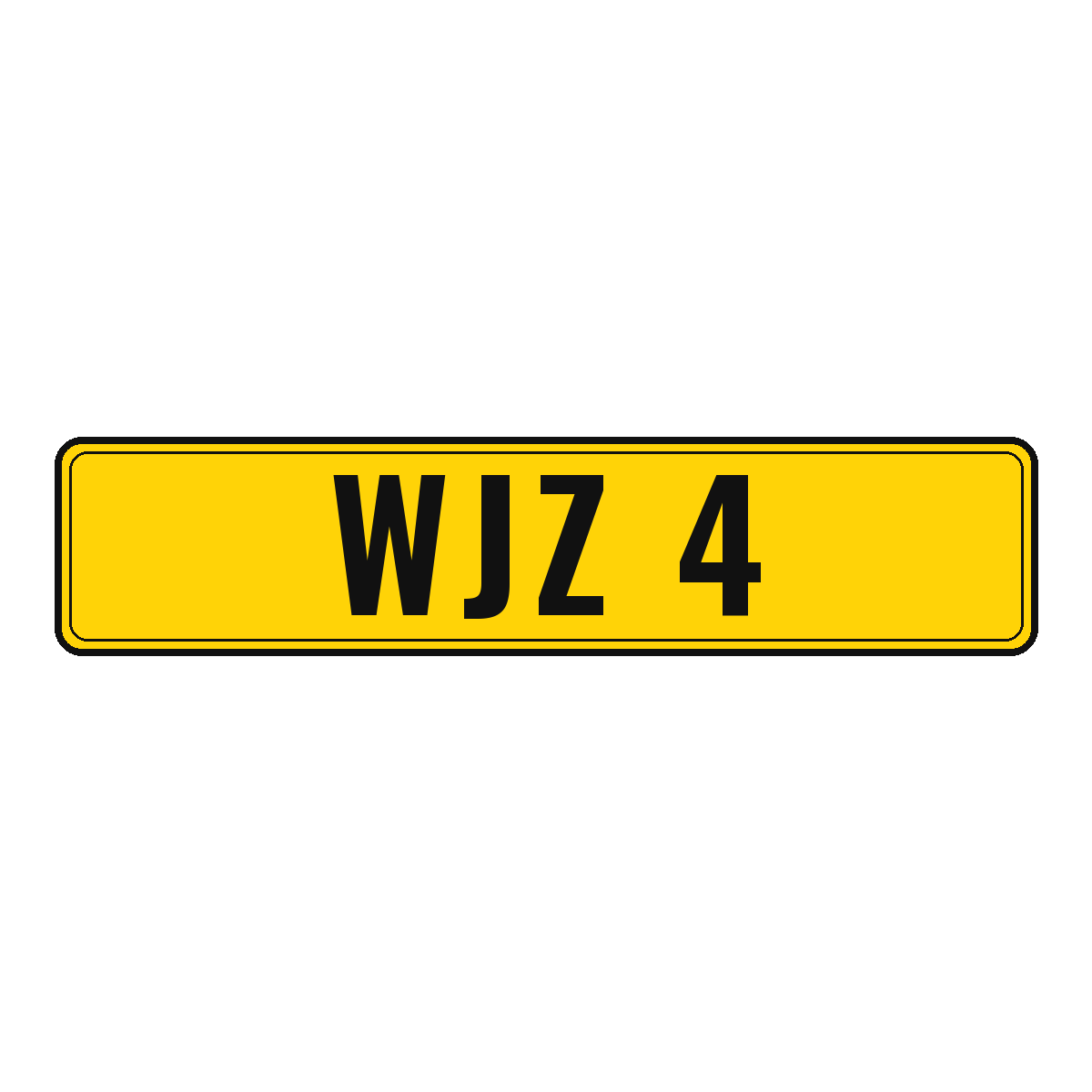 Number plate WJZ 4