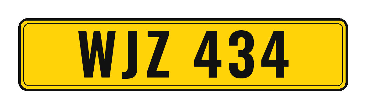 Number plate WJZ 434