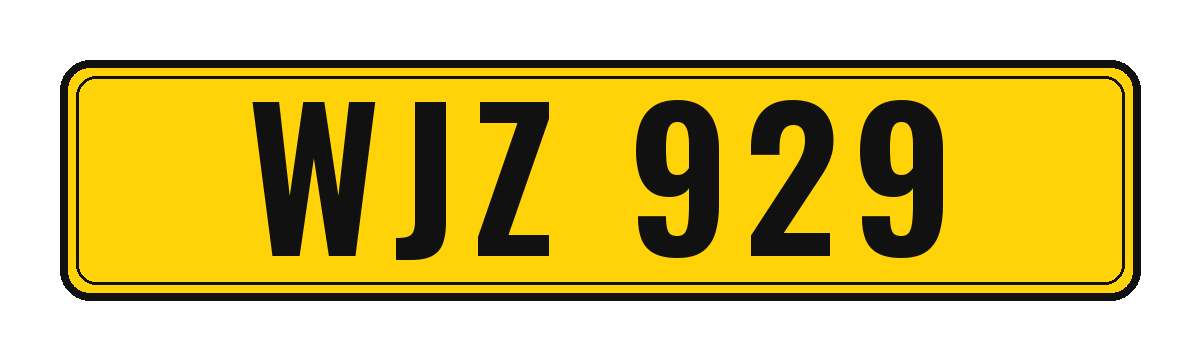 Number plate WJZ 929