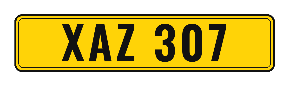 Number plate XAZ 307