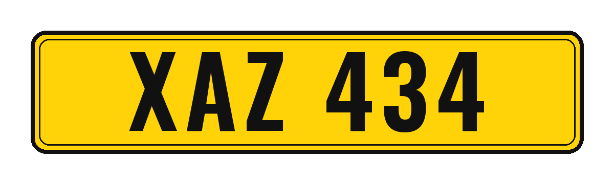 Number plate XAZ 434
