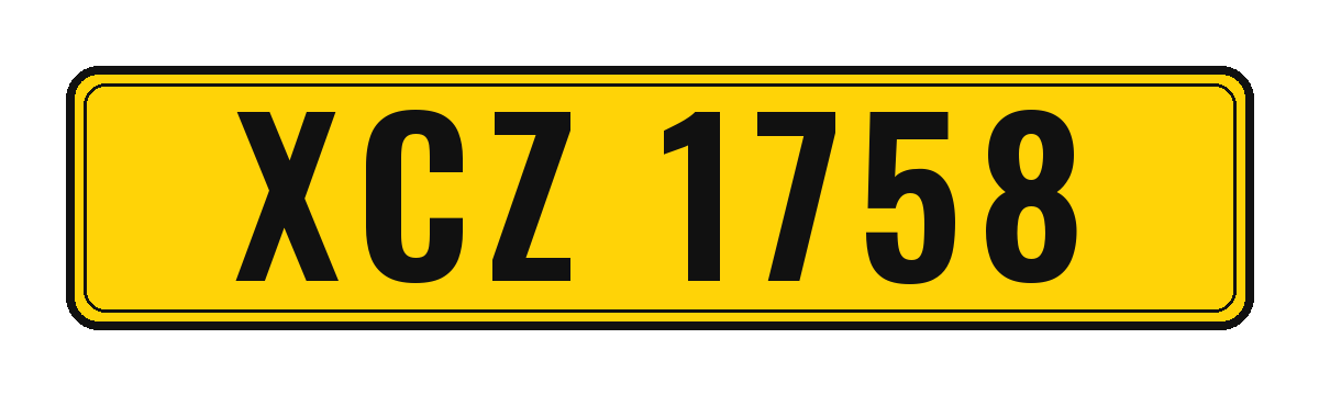 Number plate XCZ 1758