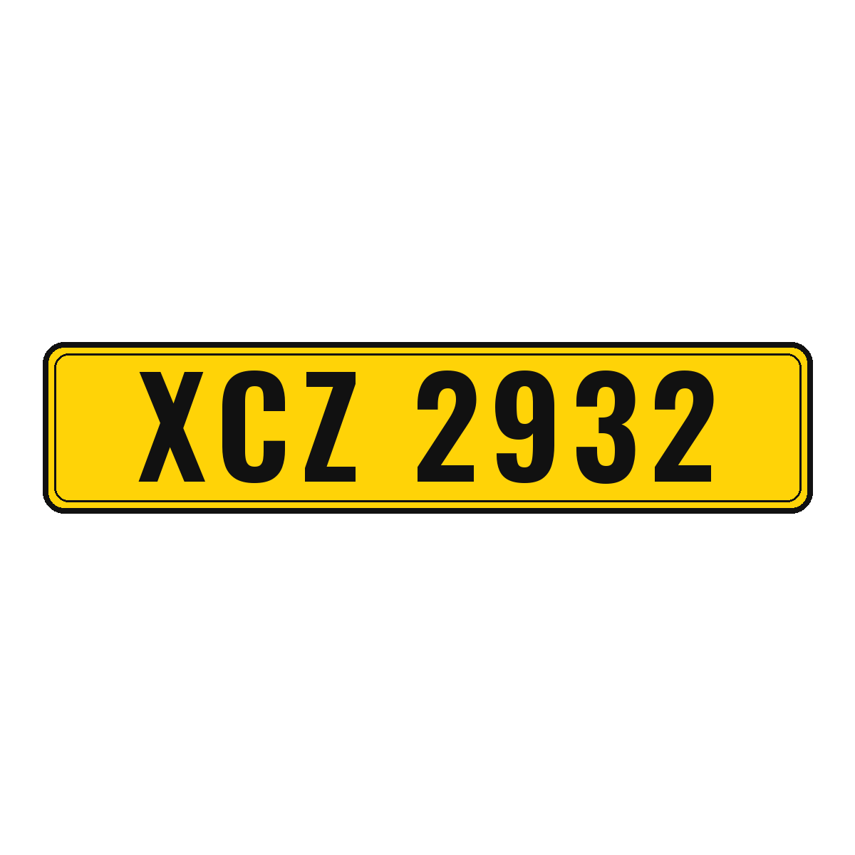 Number plate XCZ 2932