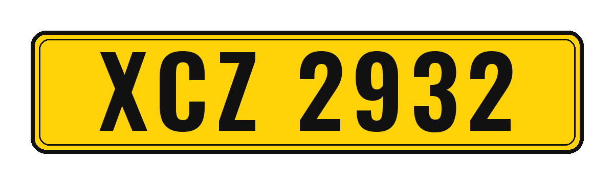 Number plate XCZ 2932