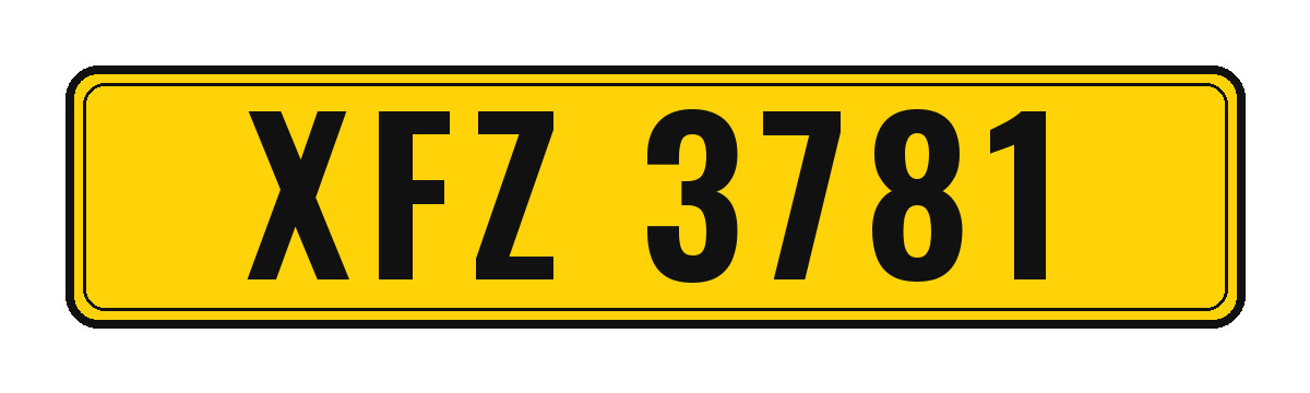 Number plate XFZ 3781