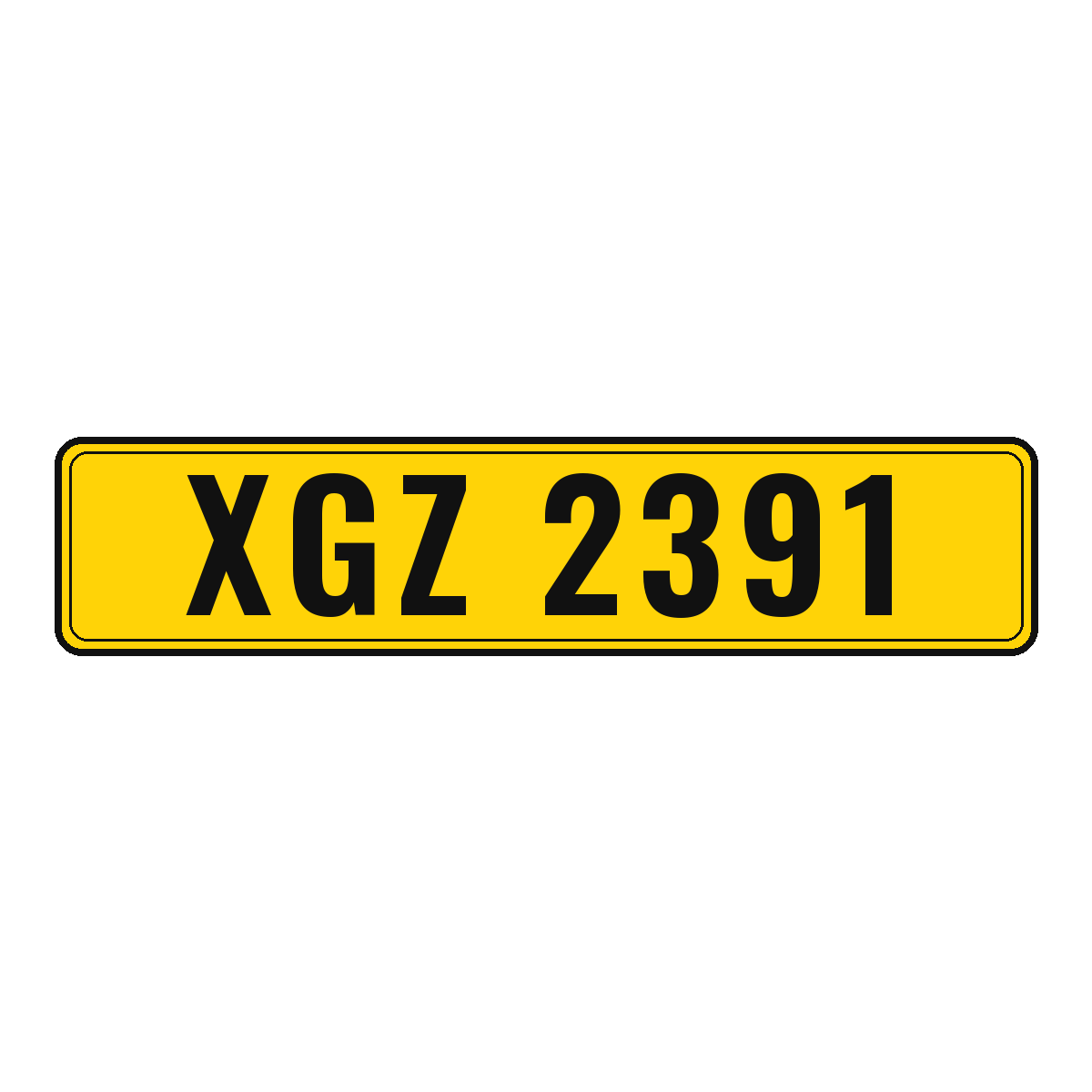 Number plate XGZ 2391