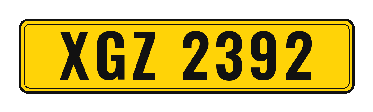 Number plate XGZ 2392