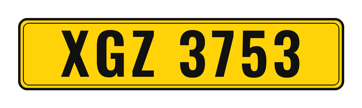 Number plate XGZ 3753